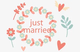 婚礼标签矢量素材免抠