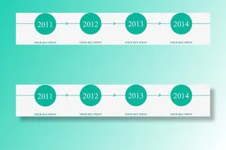 简约绿色时间轴.免抠装饰ppt元素