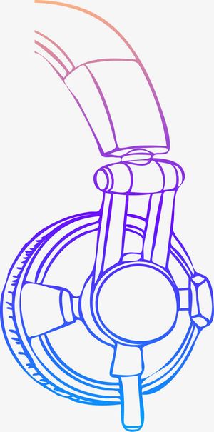 彩色渐变线条设计免抠