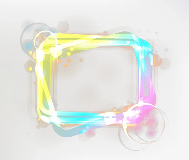 霓虹灯闪烁的框架免抠