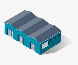 厂房绿色立体矢量免抠