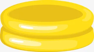 黄色立体卡通充气游泳池免抠