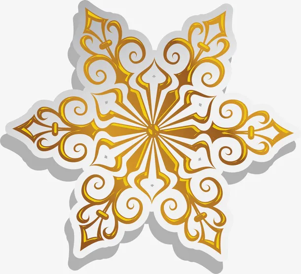 金色雪花图案免抠