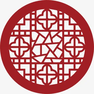 圆形的古典古风窗棂免抠