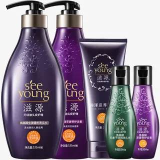姿源无硅油洗发水套装免抠