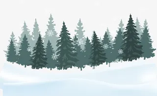 圣诞节绿色圣诞树树林免抠