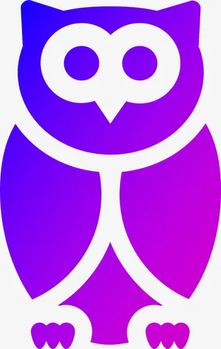 蓝紫色，渐变，猫头鹰，矢量，放大，方便免抠