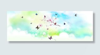 春天美丽景色淘宝海报背景