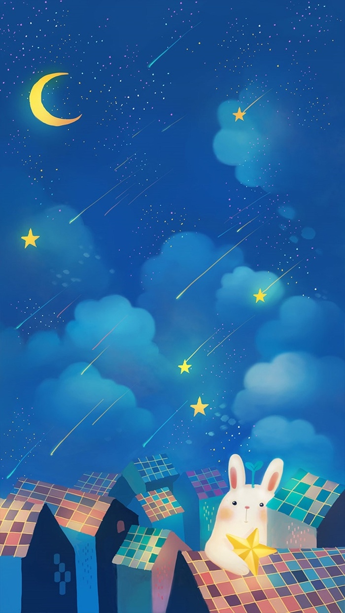 蓝色卡通H5背景图高清