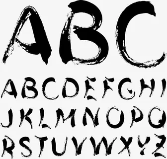 ABC英文毛笔字免抠