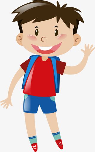开学季招手的小男孩免抠