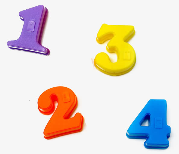 彩色的塑料立体数字免抠