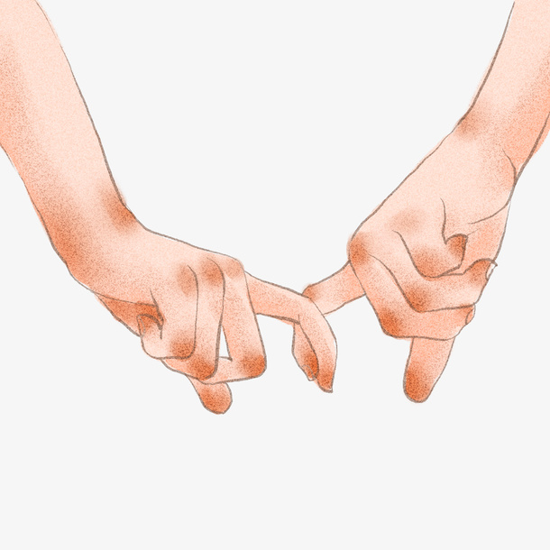 卡通手绘牵手情人节免抠