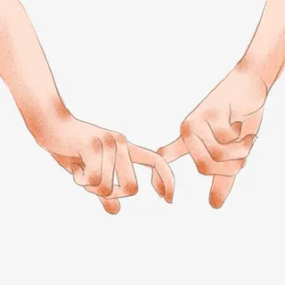 卡通手绘牵手情人节免抠