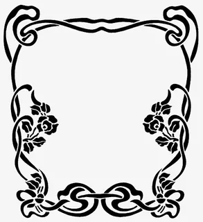 黑色蕾丝花纹边框免抠