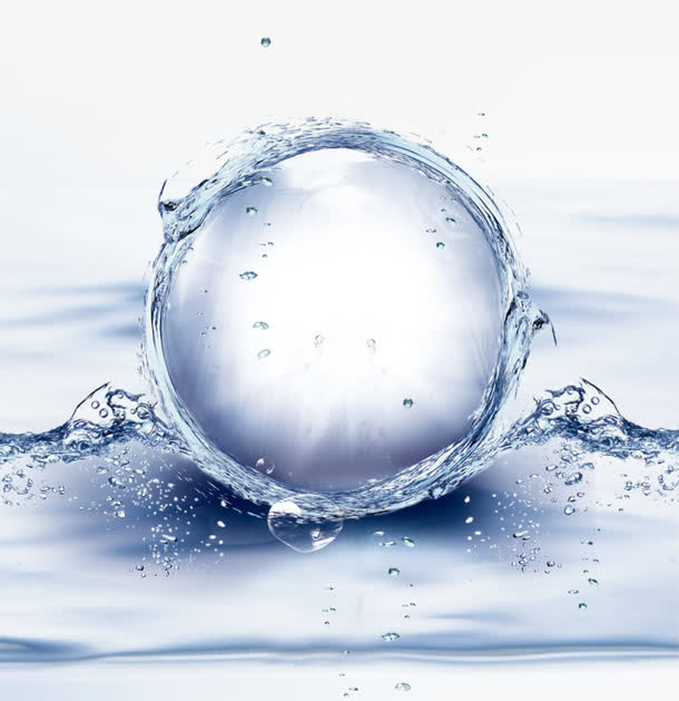 水花拼合的球形水镜背景图
