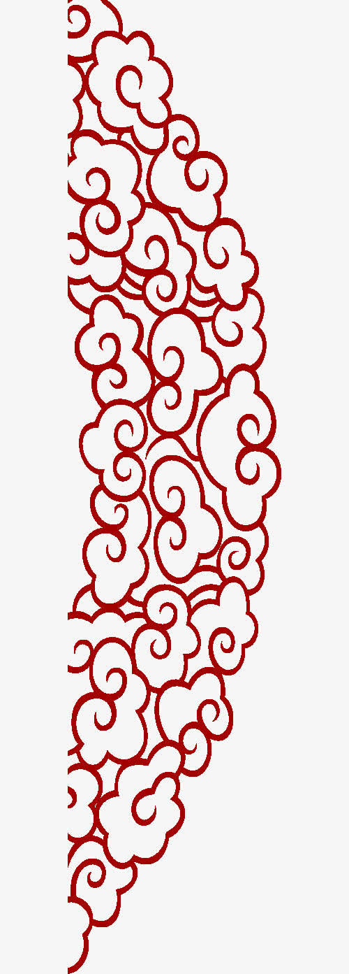 中式复古花纹祥云手绘免抠