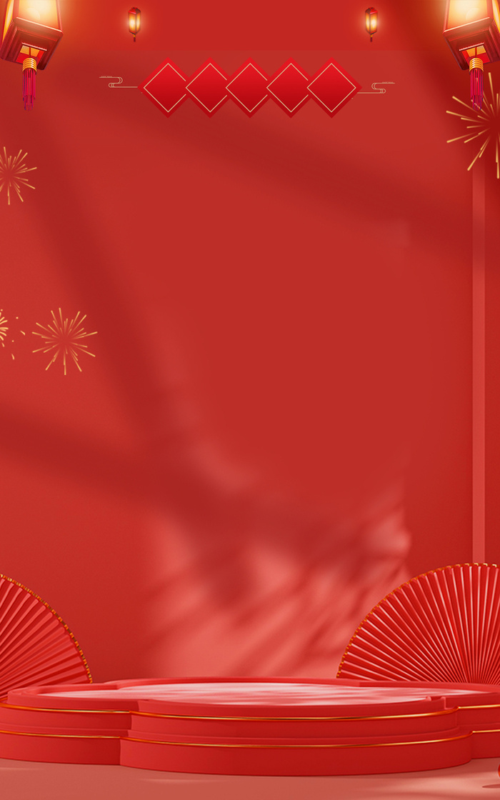 复古中国风，春节不打烊，红色，年货节高清