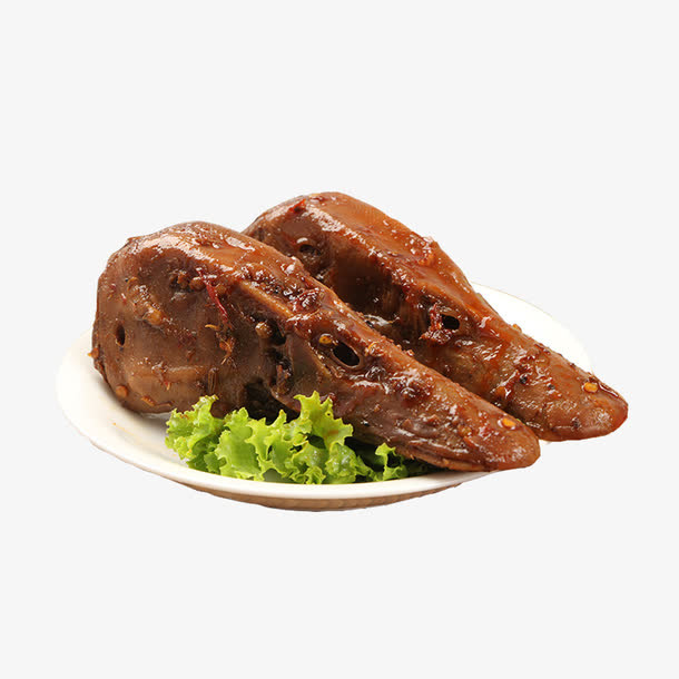 产品实物生菜卤鸭头免抠