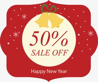 矢量创意设计春节五折促销图免抠