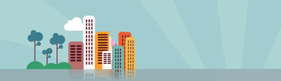 扁平卡通城市banner高清
