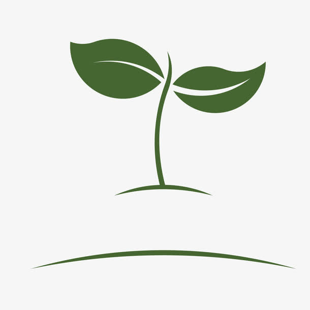 矢量绿色草芽生态图标免抠