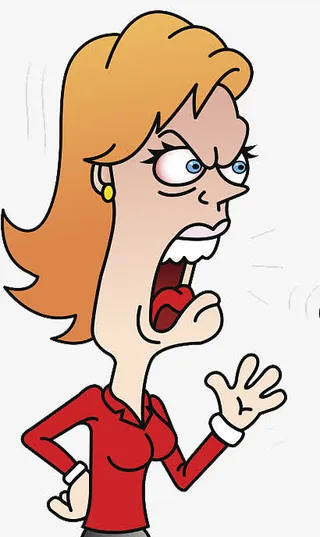 卡通抓狂的女士指责咒骂免抠