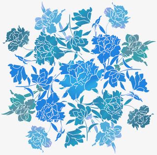 蓝色花底纹免抠