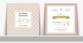 矢量欧式婚礼请帖底纹免抠