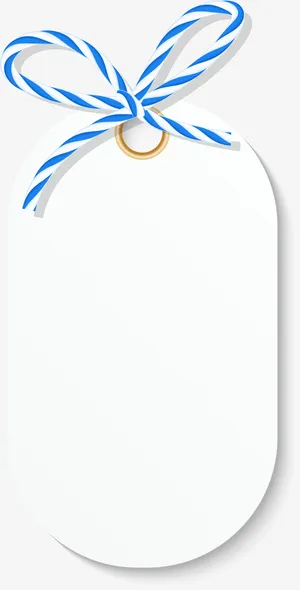蓝色蝴蝶结标签免抠