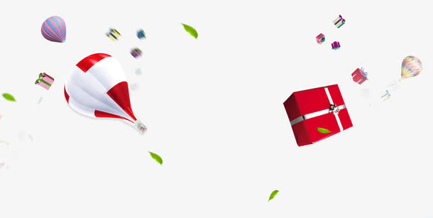 漂浮的礼盒免抠