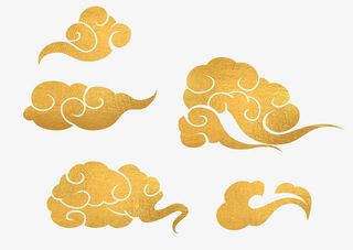 潮年祥云国潮风新年免抠