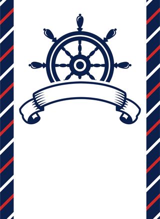 扁平蓝色航海海报高清