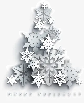 圣诞节雪花圣诞树免抠