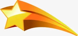 金色立体五角星中秋免抠