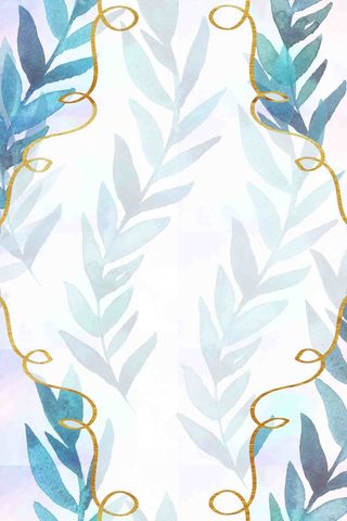 欧式婚礼婚庆手绘树枝蓝色水彩请帖海报背景高清