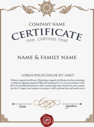 欧式边框证书免抠