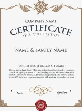 欧式边框证书免抠