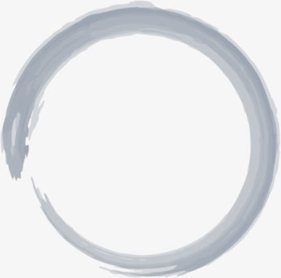 灰色墨迹水墨画圆环中秋免抠