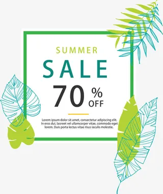 矢量手绘树叶标签免抠