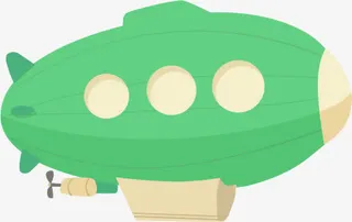 绿色汽艇卡通免抠