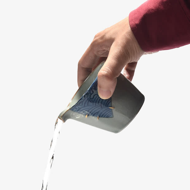粗陶手绘三才盖碗免抠