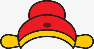 红色中国风新郎帽子免抠