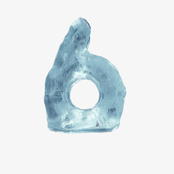 蓝色冰块数字免抠