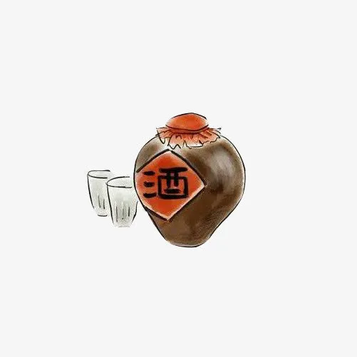 酒罐手绘画素材图片免抠