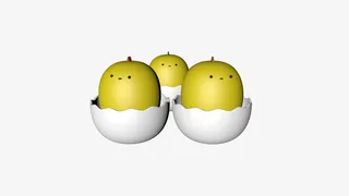 C4D黄小鸡透明图片免抠