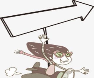 创意卡通箭头指示牌免抠