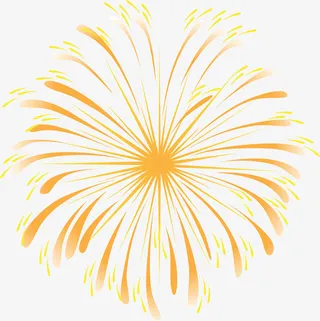 黄色清新烟花免抠