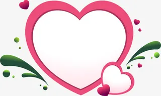 红色心形边框免抠