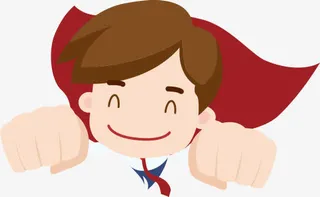 h5素材卡通小超人免抠